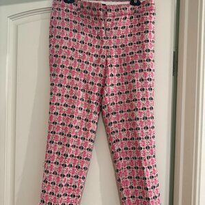 J. Crew Pink & Black Valentine Festive Pant Size 2 Lined